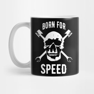 Born for Speed Motorcycle Skull Biker Mug